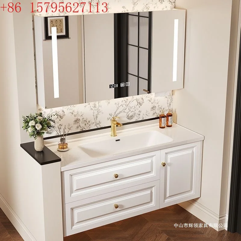 

Французский ретро шкаф для ванной комнаты, керамический встроенный шкаф для умывальника, комбинированная ванная комната