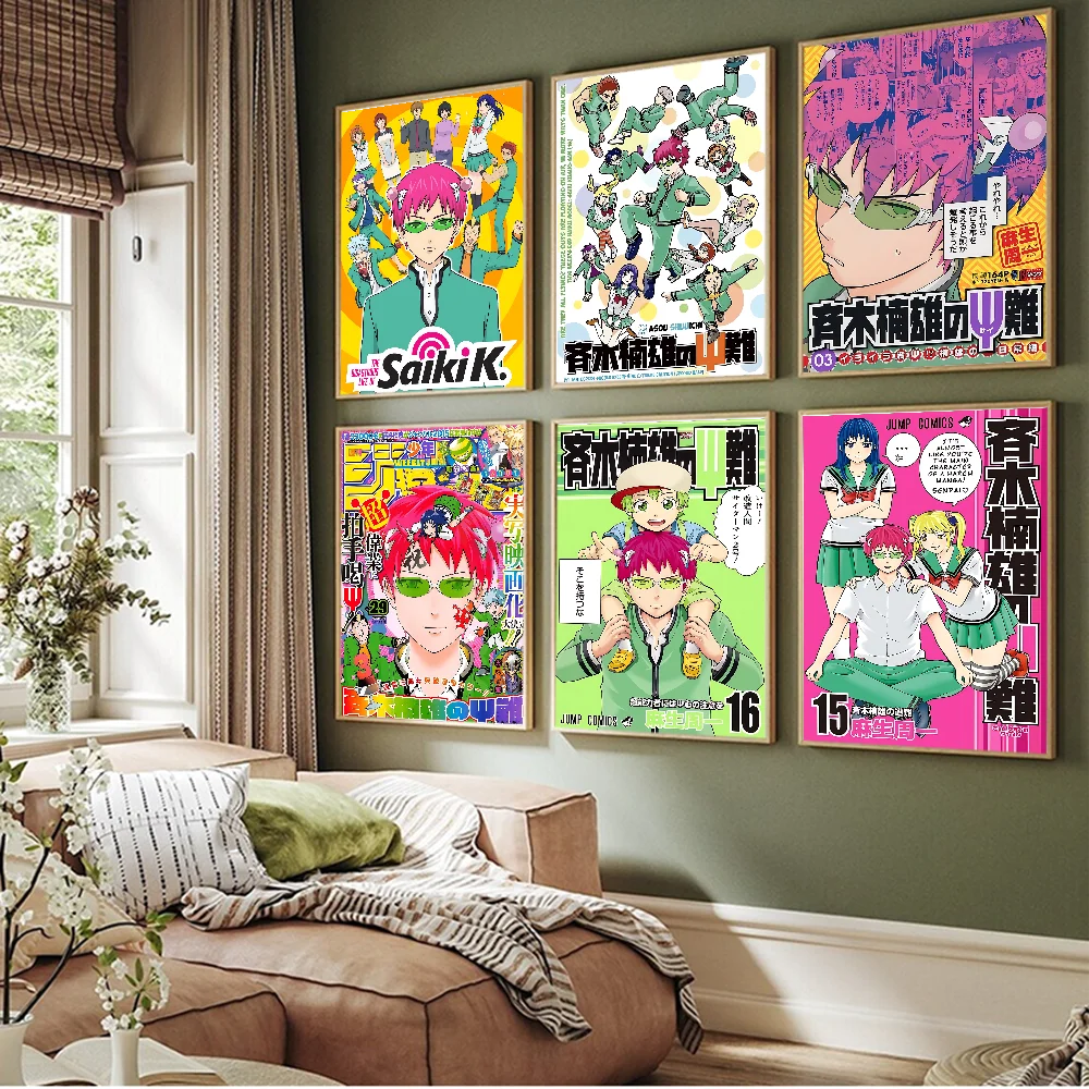 Saiki K Japanese Anime Anime Posters Sticky Whitepaper Prints Posters Artwork Kawaii Room Decor