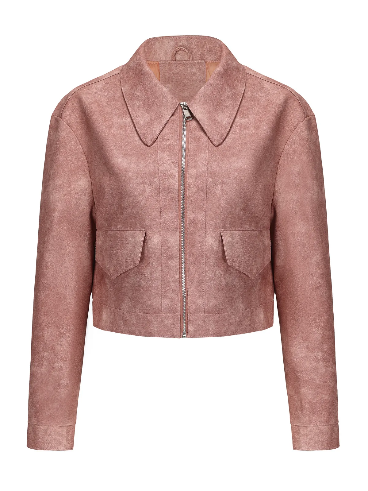 Spring and Autumn New Thin Leather Coat Long sleeved Casual Women's Coat Fashion Short Motorcycle Zipper Leather Jacket