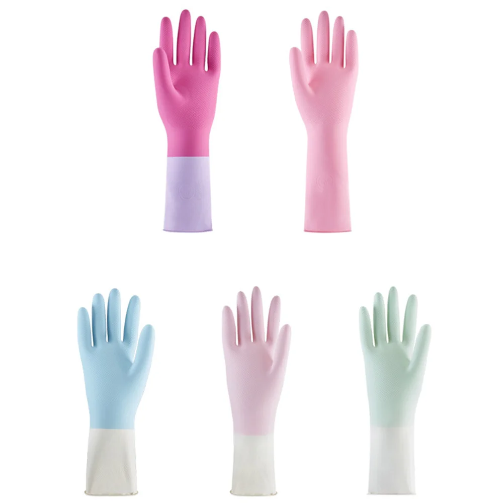 

2Pairs Kitchen Cleaning Gloves Heavy Duty Reusable Dishwashing Gloves for Dishwasher Handwash Gardening Laundry Household Tasks