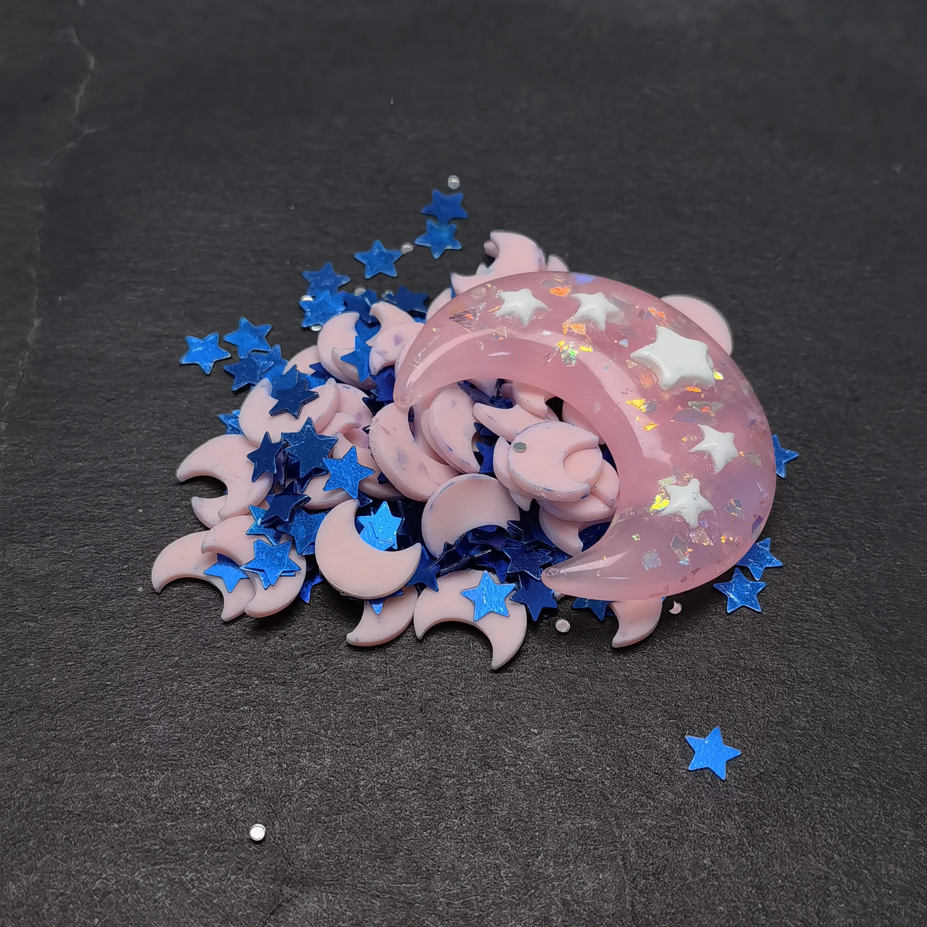 Blue Star Shape Confetti Polymer Hot Clay Moon Sprinkles for Crafts DIY Making Nail Arts Slices Scrapbooking For Phone Deco