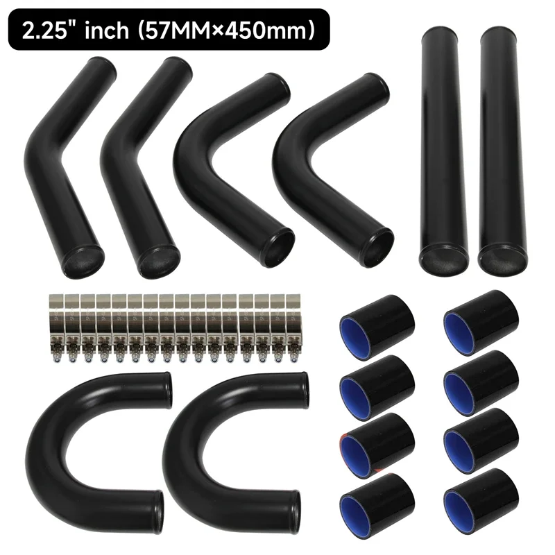 

2.25'' 57mm Universal Turbo Boost Intercooler Pipe Kit 8PCS Aluminum Piping