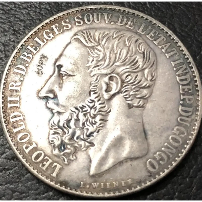 1887 Congo free state 5 Francs - Leopold II (