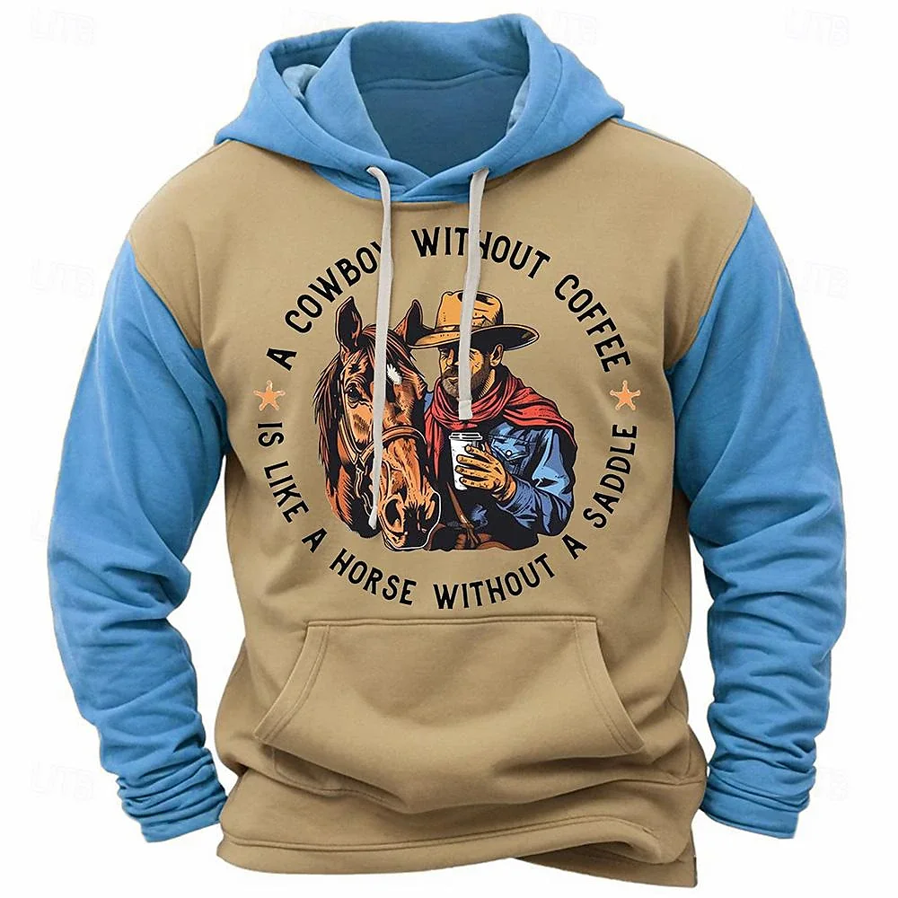 เสื้อฮู้ดดี้ผู้ชายสไตล์เรโทร ลายหัวกวาง เหมาะสำหรับใส่เล่นกีฬา ใส่ลำลอง สตรีทแวร์ ดีไซน์เนอร์ เสื้อผ้าฤดูใบไม้ผลิ ฤดูใบไม้ร่วง เสื้อฮู้ดดี้แฟชั่น