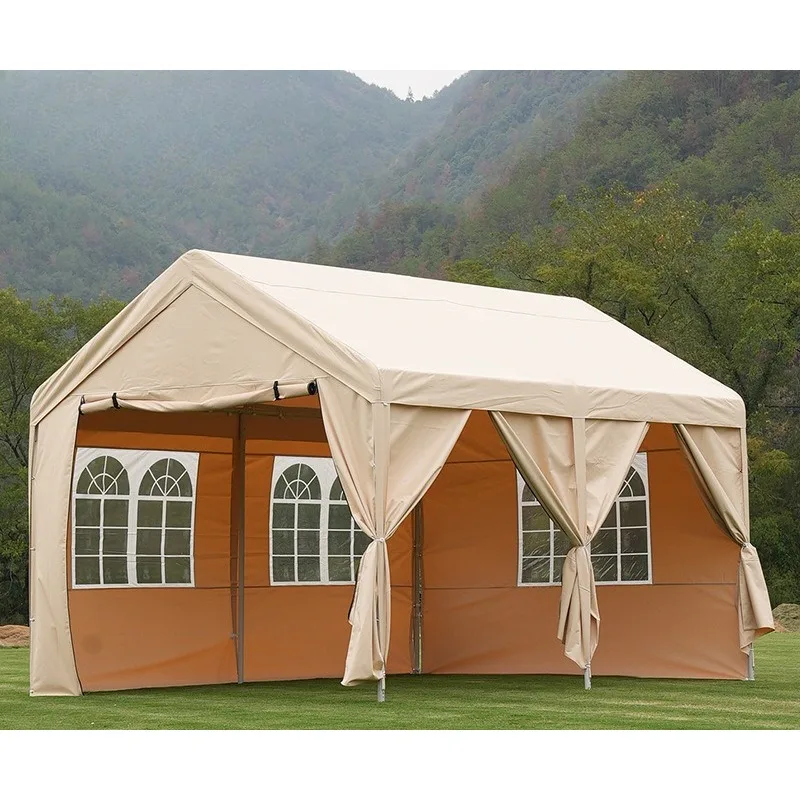 Outdoor Sunshade Rain Shelter Awning For Stall Vendor, Portable Folding Tricycle Tent With Advertising Canopy, Easy Storage