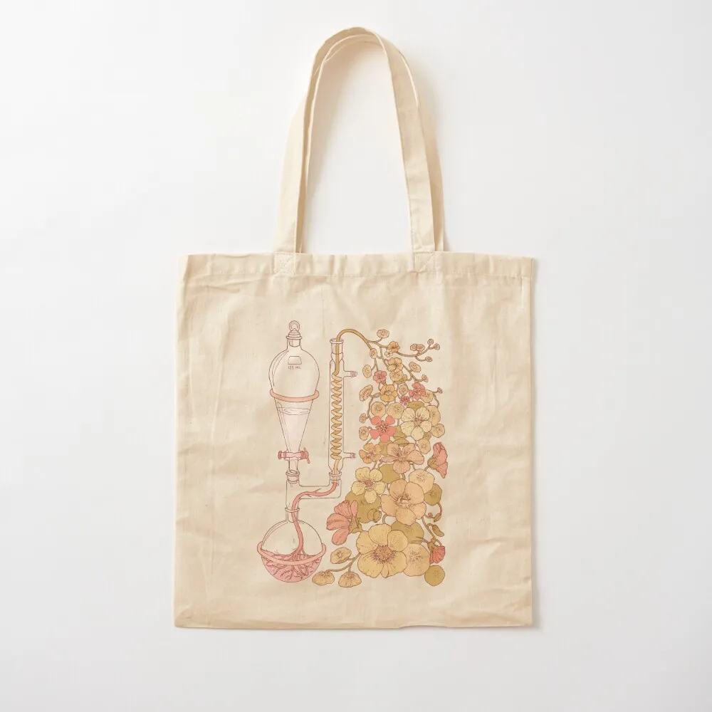 

Nasturtiums and Laboratory Glassware Tote Bag canvas tote large custom bags shopping logo Canvas
