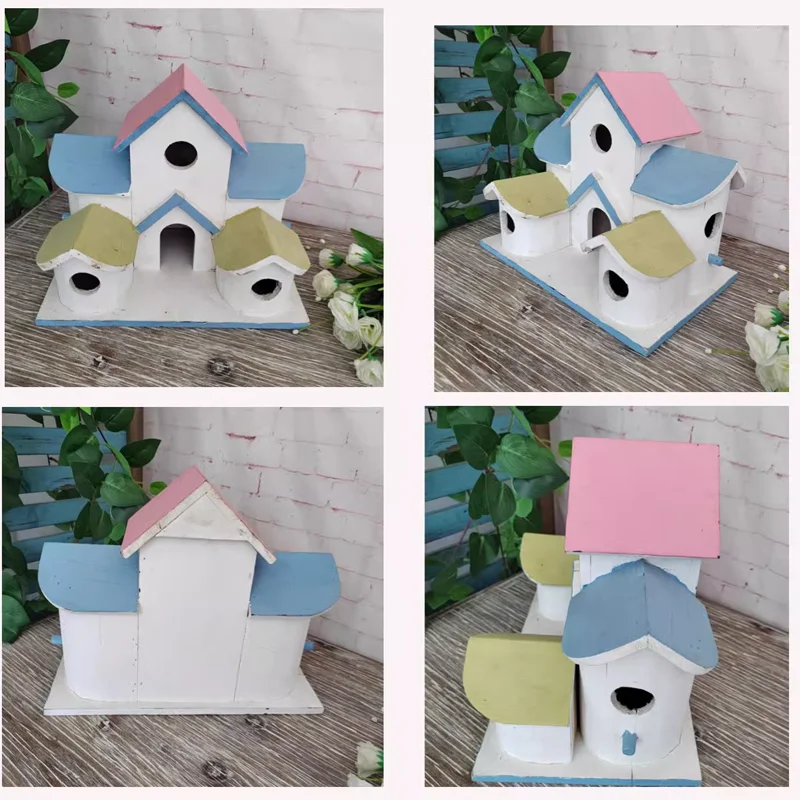 Handcrafted Wooden Birdhouses: Charming Castle, Cottage, and Vintage Designs