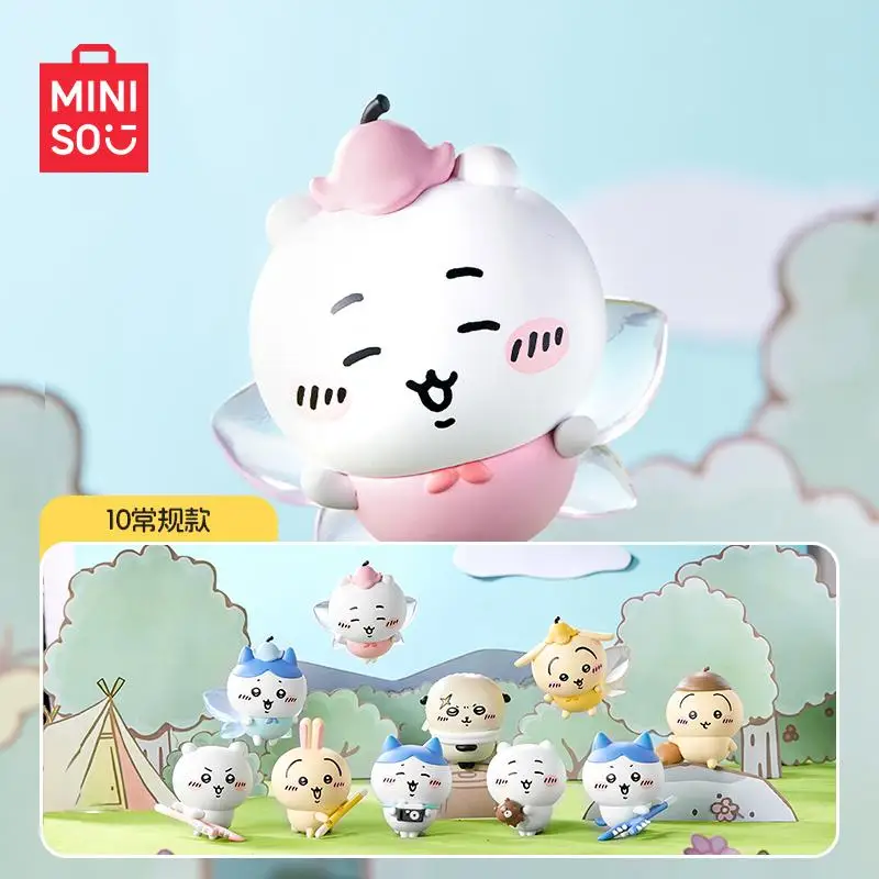 Miniso Chiikawa Happy Partner Series صندوق أعمى دمية لطيفة عصرية للعب سطح المكتب زخرفة نموذج ألعاب كرتونية ديكور هدية