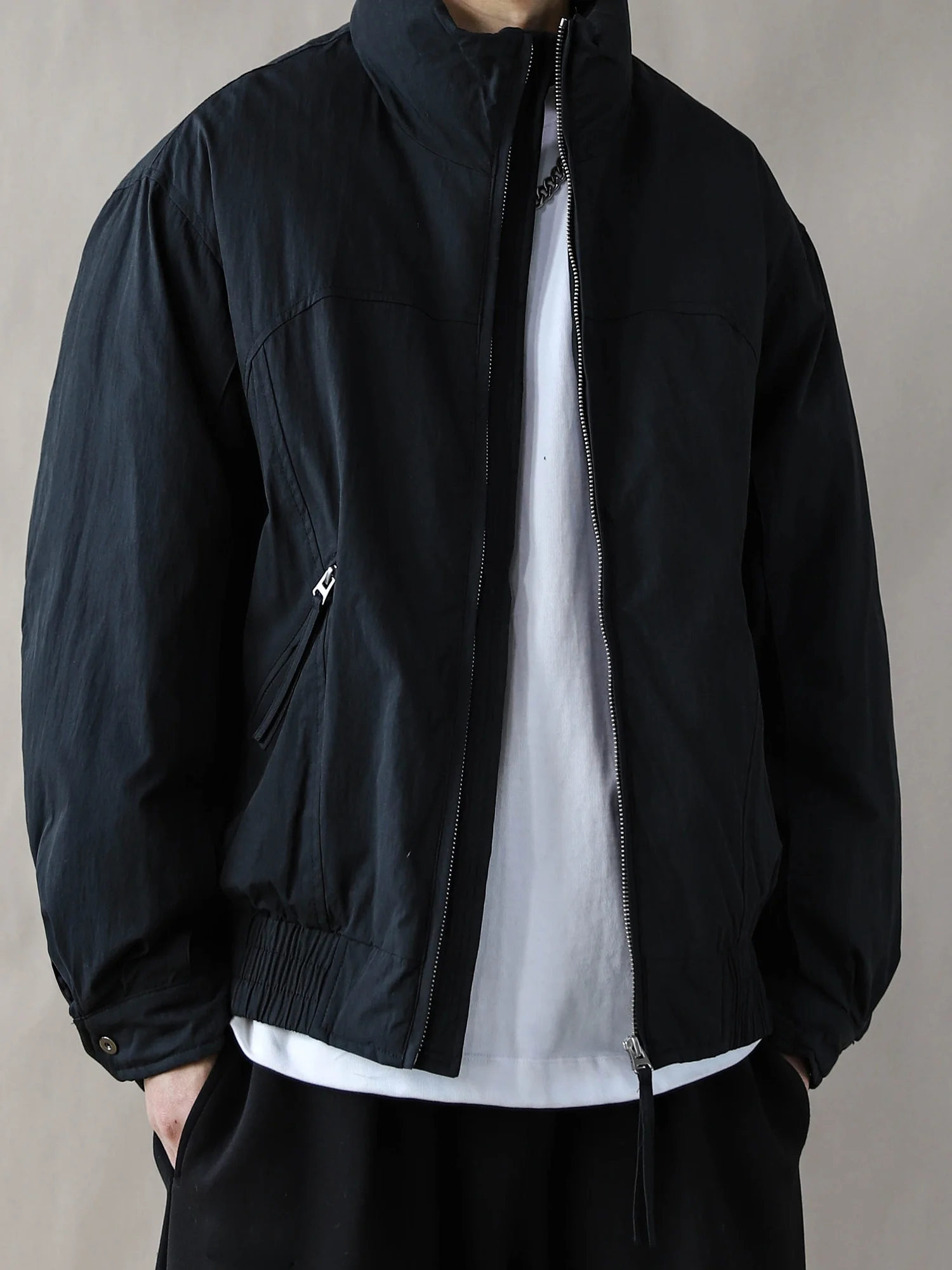 

Retro American Stand Collar Men's down Jaet Loose Warm Outerwear Bla Regular Sle Winter 2025 Cold Resistant New Model