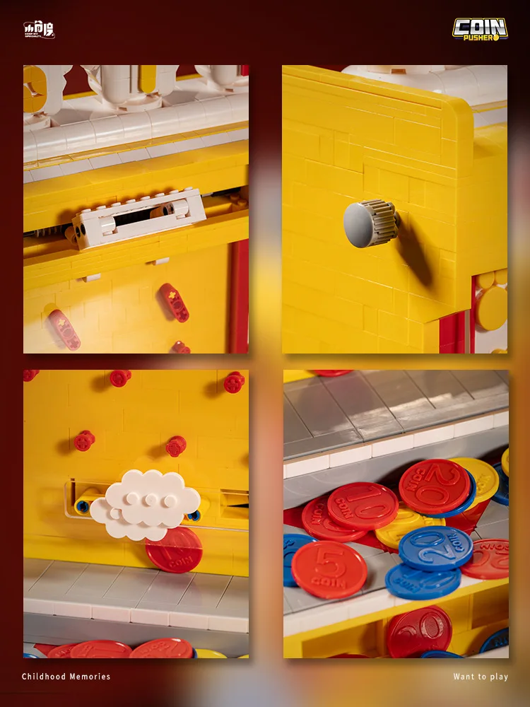 

Электрический толкатель для монет, 2093 шт., строительные блоки, креативная игровая машина в сборе, игрушки, подарки на вечеринку, подарки на Рождество