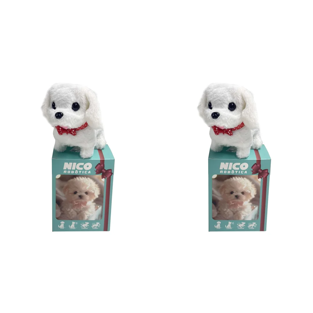 

Electronic Robot Dog Interactive Plush Puppy Toy for Girls Boys (White)