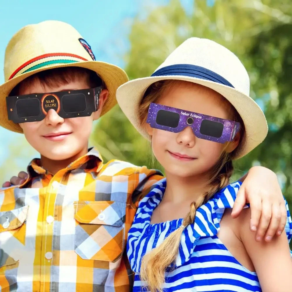 6pcs Random Color Solar-Eclipse Glasses Portable Uv Protection Eyeglasses For Children Adult For Travel Observing Solar-Eclipse
