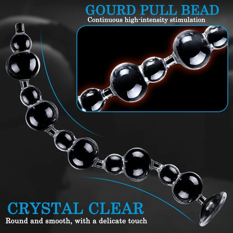 62cm Long Crystal Chain With 10 Balls Anal Bead Butt Plug Sex Toys For Women Men Trainer Stimulator Large ButtPlug Anus