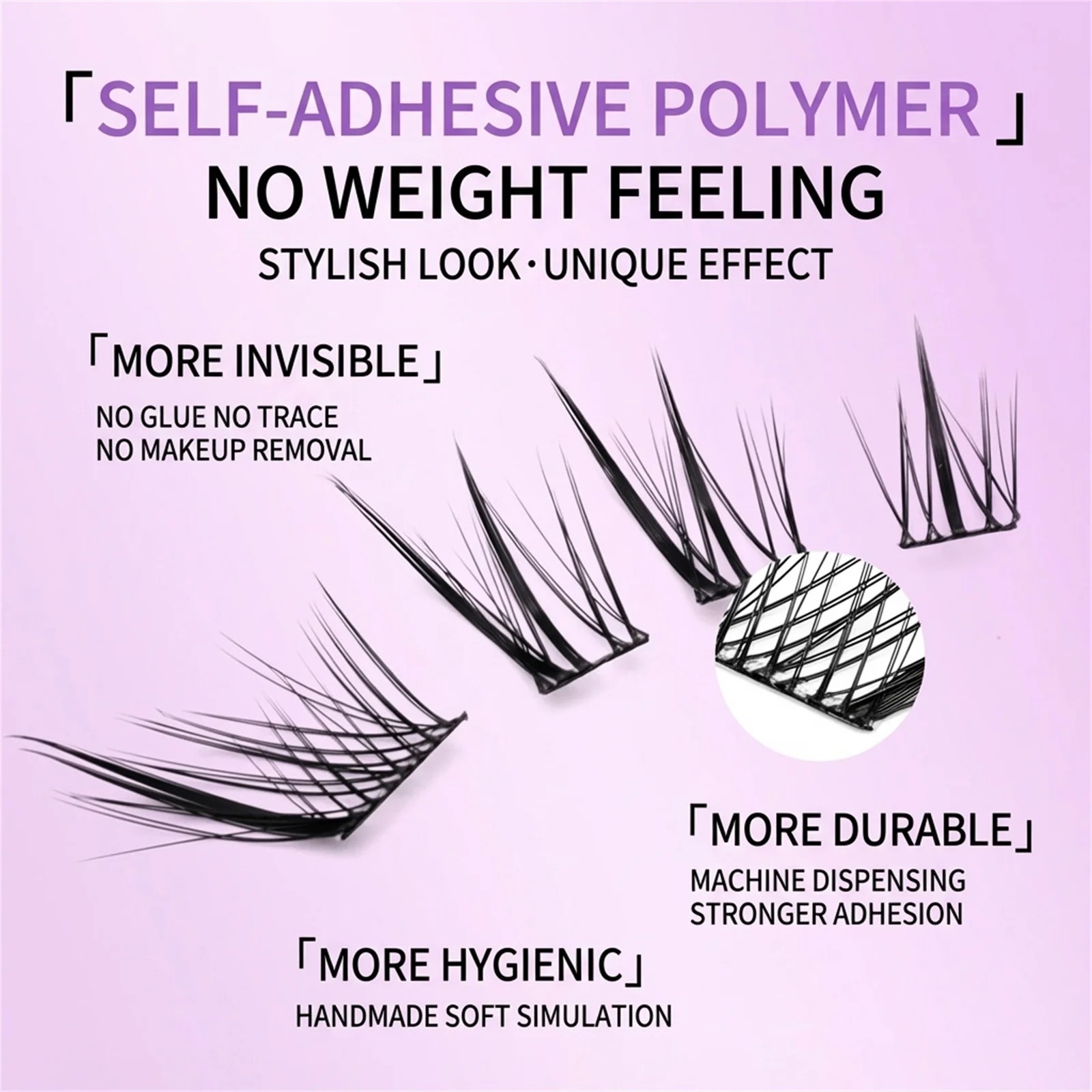 Manga Fox's eye False Eyelashes Natural 10-14mm Mixed Length C Curl individual cluster lash extenstions Party cosplay makeup