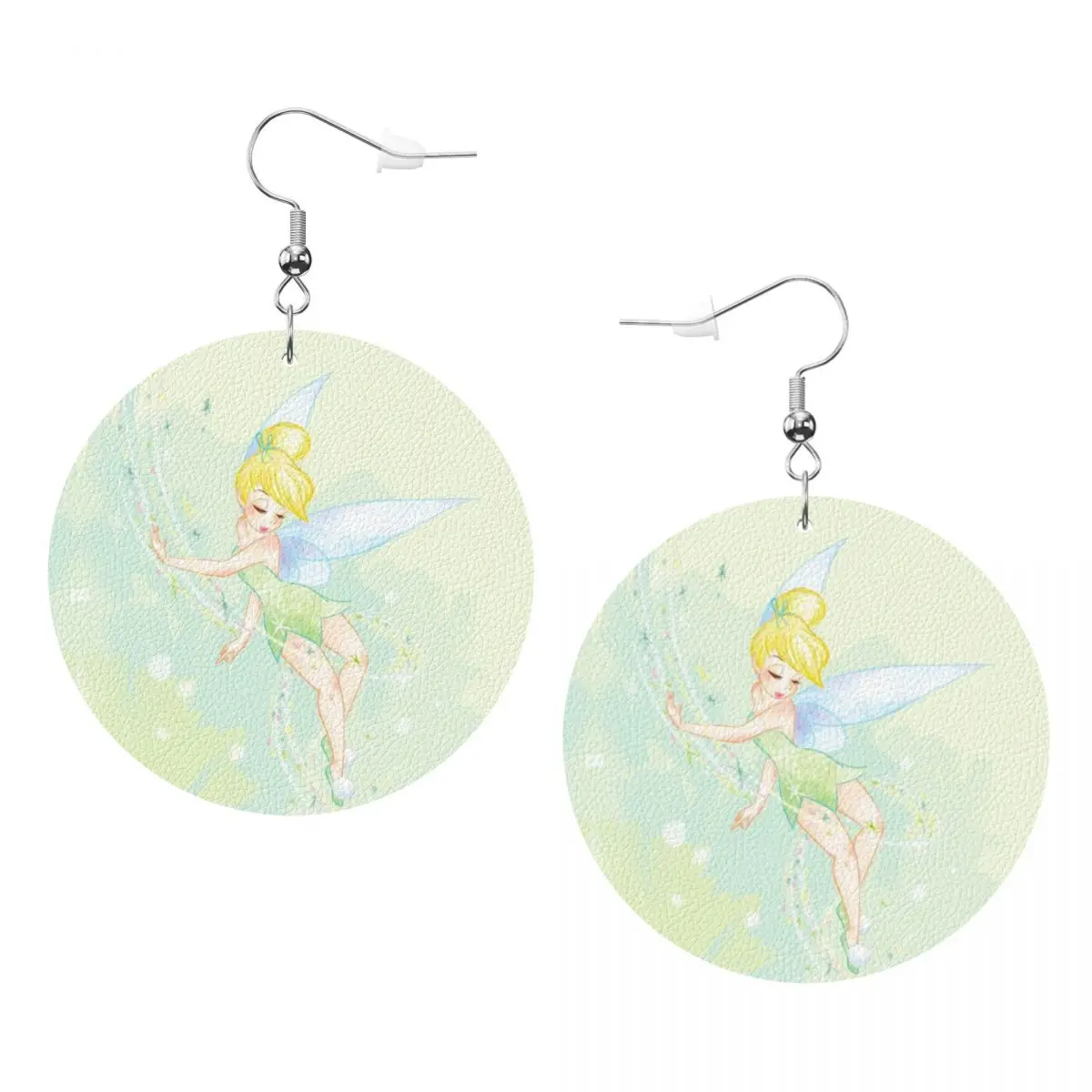 

Custom Tinker Bell Cute Cartoon Leather Teardrop Earrings for Women Leather Earrings Fashion Lightweight for Parties Holidays