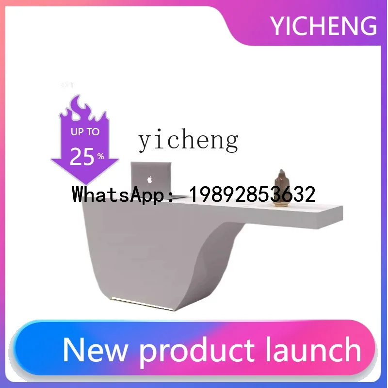 

B-3 checkout page store small beauty salon counter simple special-shaped company reception desk