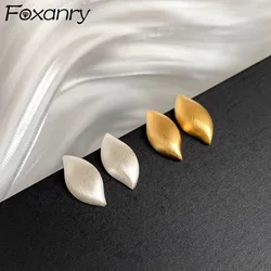 Foxanry Scrub Geometric Stud Earrings For Women Girl Creative Exquisite Trendy Temperament Prevent Allergy Anniversary Jewelry