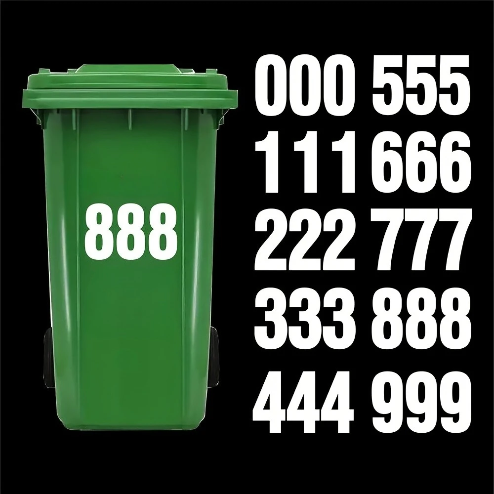 3PCS/Sheet 0 To 9 Number Bin Stickers Waterproof for Dumpster Garage Office Parking No-Residue Self-adhesive Vinyl Decals