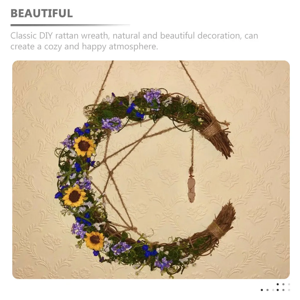 

2pcs Shape Wall Wreath Making Rattan Rings Decor 30cm Natural Rattan Wreath Frame Handmade DIY Garland Circle Home Party