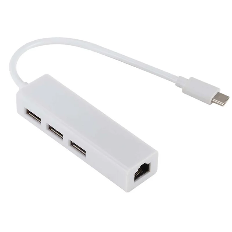 A48R-TYPEC к USB2.0 Концентратор сетевой карты 100GbE Lan Rj45 Сетевой адаптер Ethernet 3-портовый USB 2.0