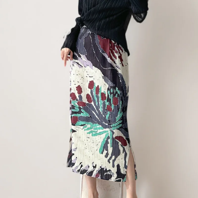 

Women's Spring/Summer Beach Vacation Printed Midi Skirt, Versatile, Fitted, Suitable for Commuters, Wholesale