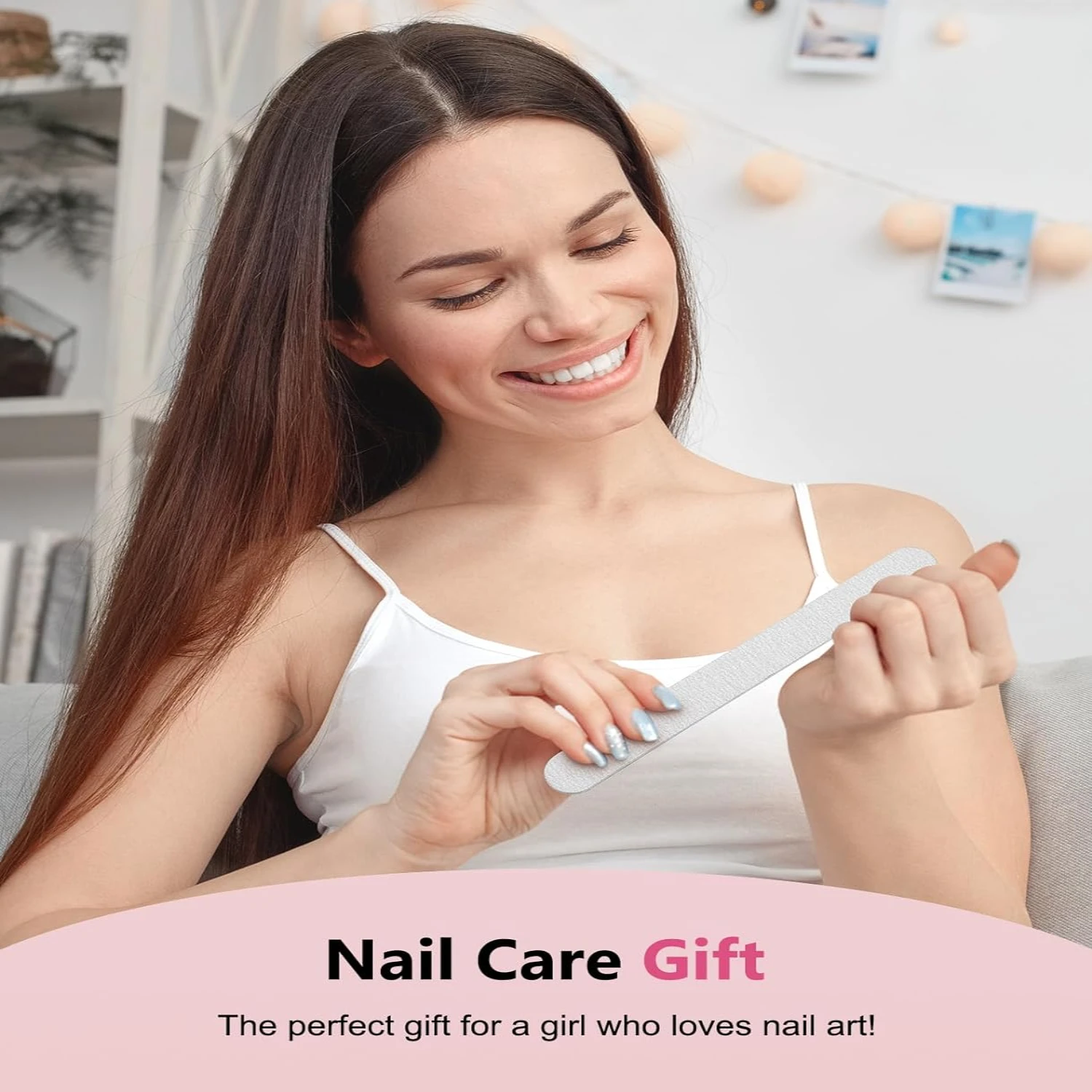 Donna - Set di lime e tamponi professionali di alta qualità a doppia faccia da 25 pezzi deluxe per manicure e pedicure di qualità superiore - T