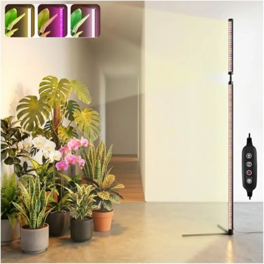 

48W Standing Grow Light for Indoor Plants 65 Modular Vertical Grow Light with 480 LEDs Full Spectrum High-Output Plant Floor La