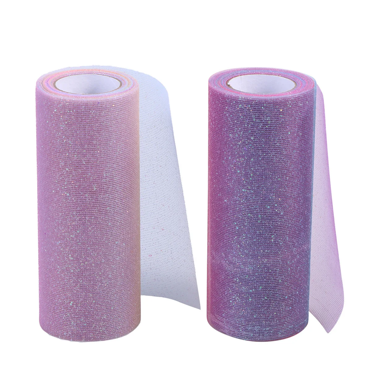 

15Cm X 10 Yards Gradient Tulle Roll Colorful Glitter Organza Fabric For Diy Tutu Craft Wedding Decoration Table Draping Party