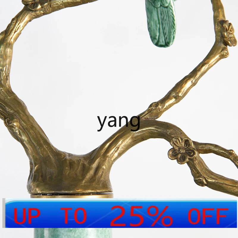 

CXX ceramic inlaid copper parrot hand-painted peony flower ware entrance decoration ornament
