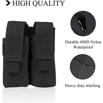 尼龍戰術MOLLE雙彈匣袋狩獵戶外槍套彈匣包軍用工具收納袋腰包 8 最佳銷售 彈匣架 - №5