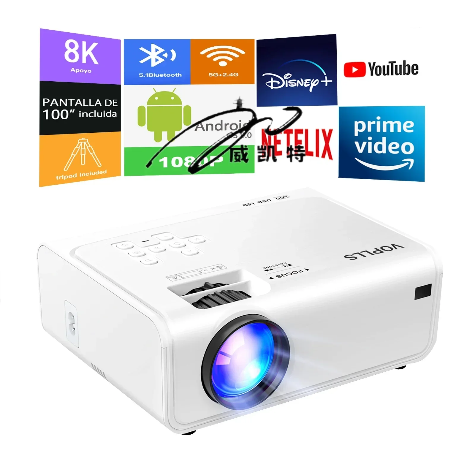 

3D WiFi 12000 lumens laser 4k LED en home theater supports Bluetooth 4K intelligent Android projector