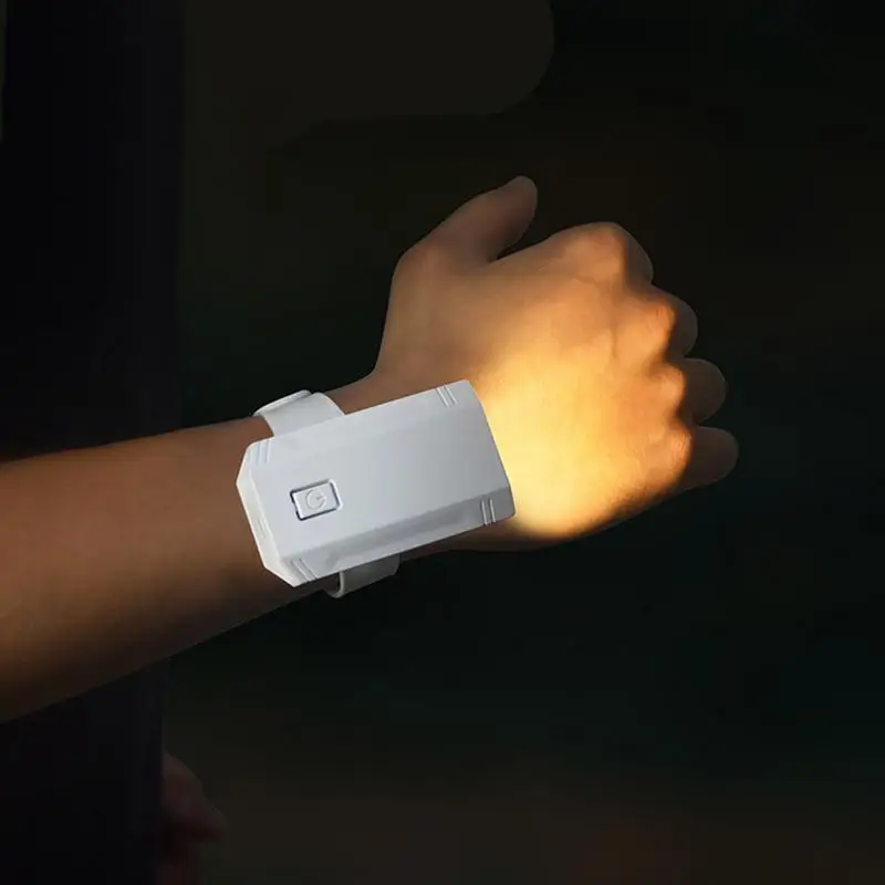 Wrist Flashlight Portable Walking Flashlight Night Fishing Torch Flashlight Bracelet 3 Color Dimmable Multi-Angle Adjustable For