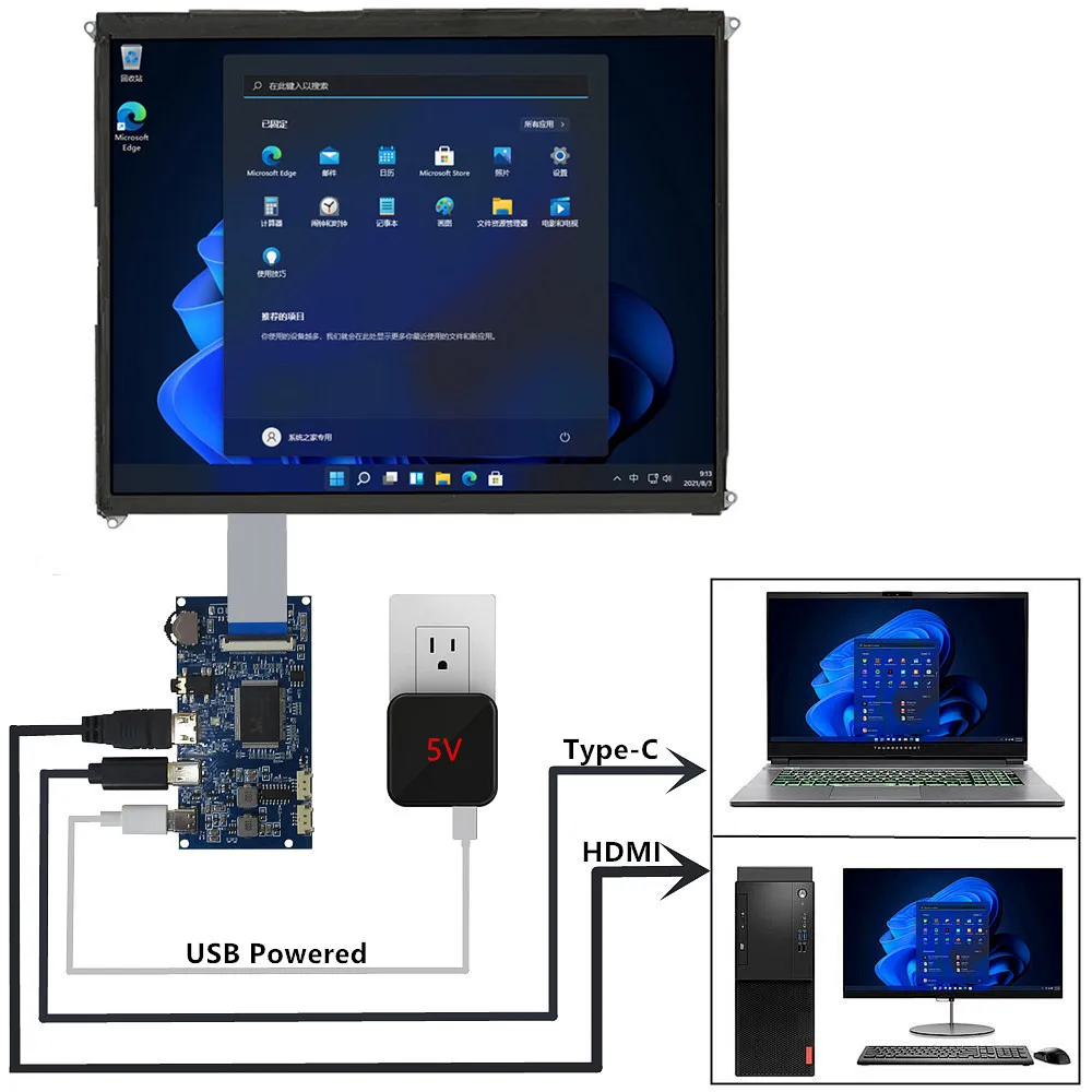 Imagem -06 - Monitor de Tela Lcd Controle Driver Board Ips Faça Você Mesmo 9.7 Lp097qx1-spa1 Ltl097ql01 2048x1536