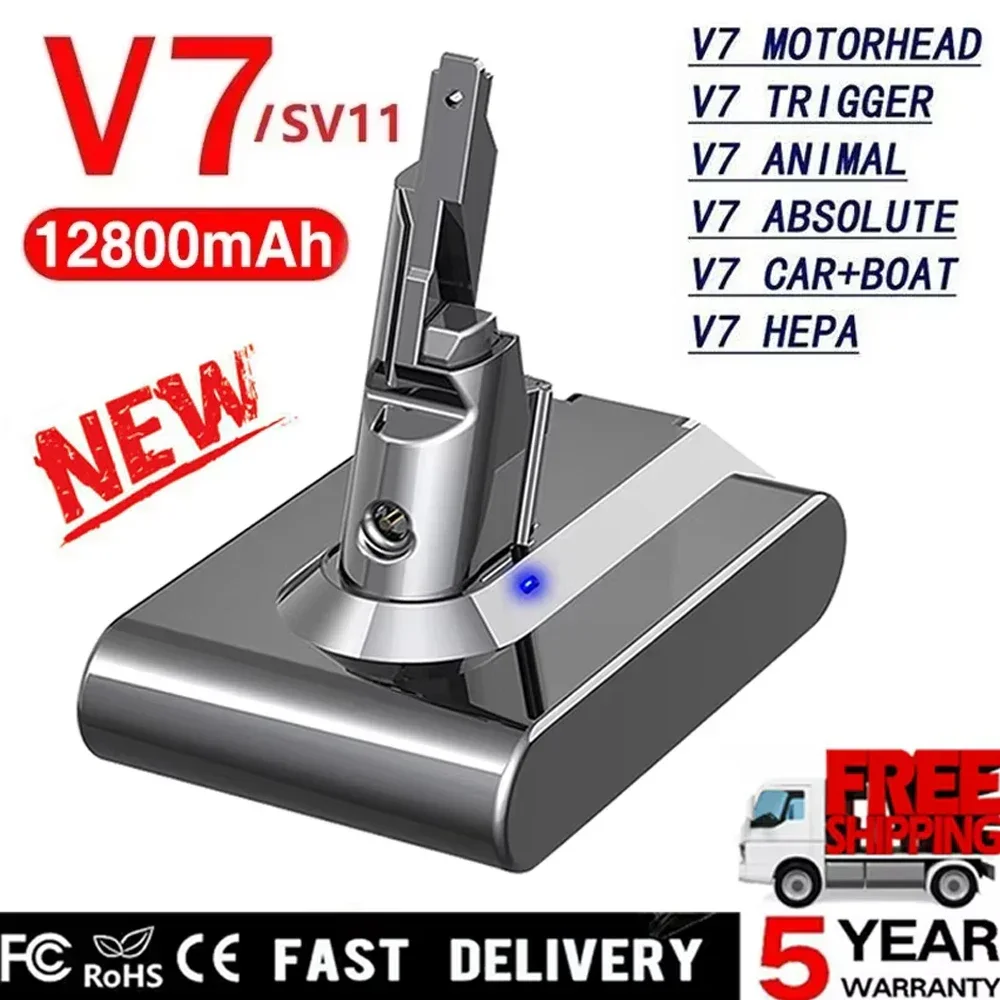 📈 Оригинальный аккумулятор V7 128000 мАч для Dyson V7 Motorhead Animal Absolute SV11, аккумулятор 21,6 В DE FR RU