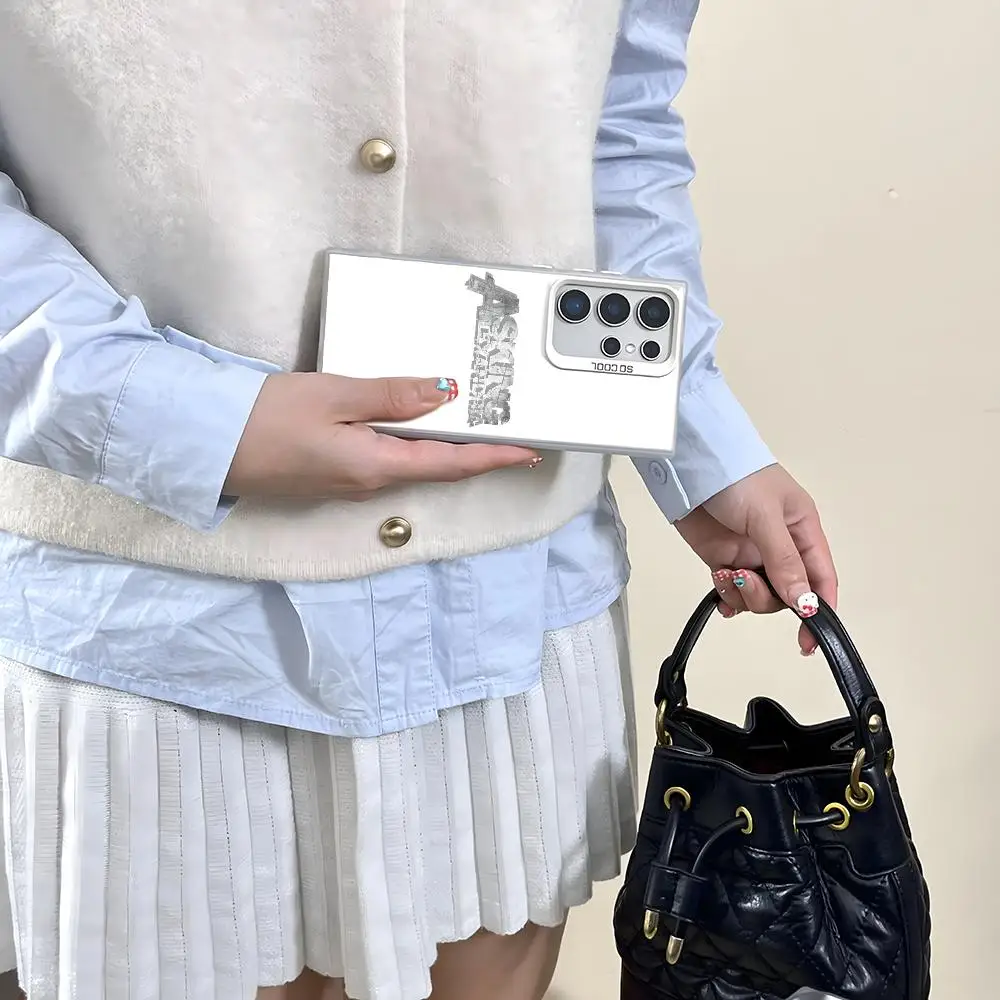 حافظة لهاتف سامسونج جالاكسي S25 Edge S24 S23 S22 S21 S20 Ultra Funda غطاء فضي من السيليكون