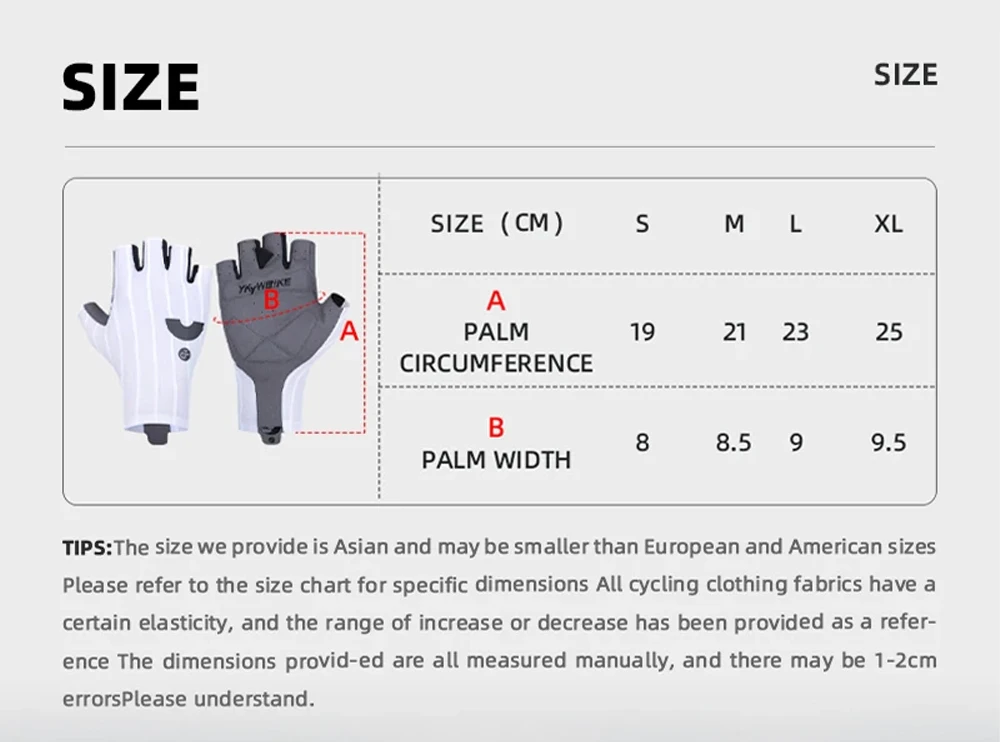 YKYWBIKE Fahrradhandschuhe, gewebt, aerodynamisch, gestreift, Fahrrad-Sporthandschuhe, rutschfeste Reithandschuhe, stoßdämpfende Rennradhandschuhe – Detail 1