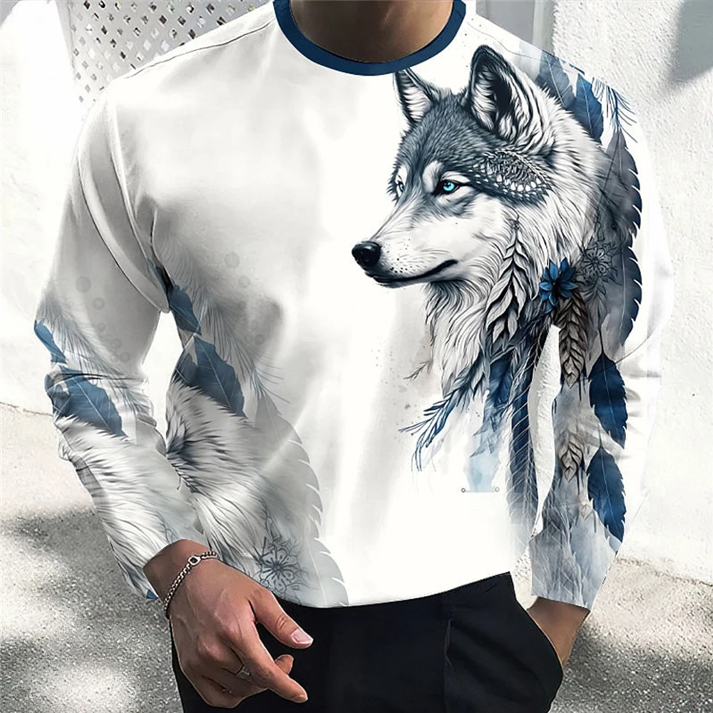 

New Lone Wolf Element Printed Jacket Primer Men's Winter Warm Hoodie Winter Sports Hoodie Boutique Men's Autumn Crewneck Hoodie