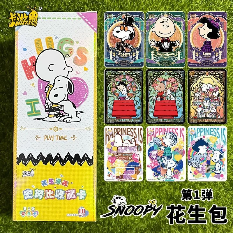 

KAYOU Genuine Snoopy Peanut Bun 1st Bullet Collection Card Kawaii Original Box Flash Card Toy Anime Peripheral Collection Cards