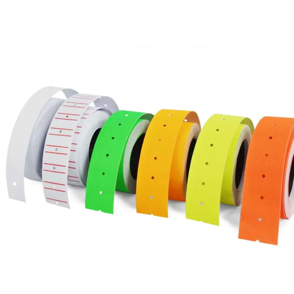 

10 rolls of 5000 colored single-row price notes, universal price label for supermarket price machines.