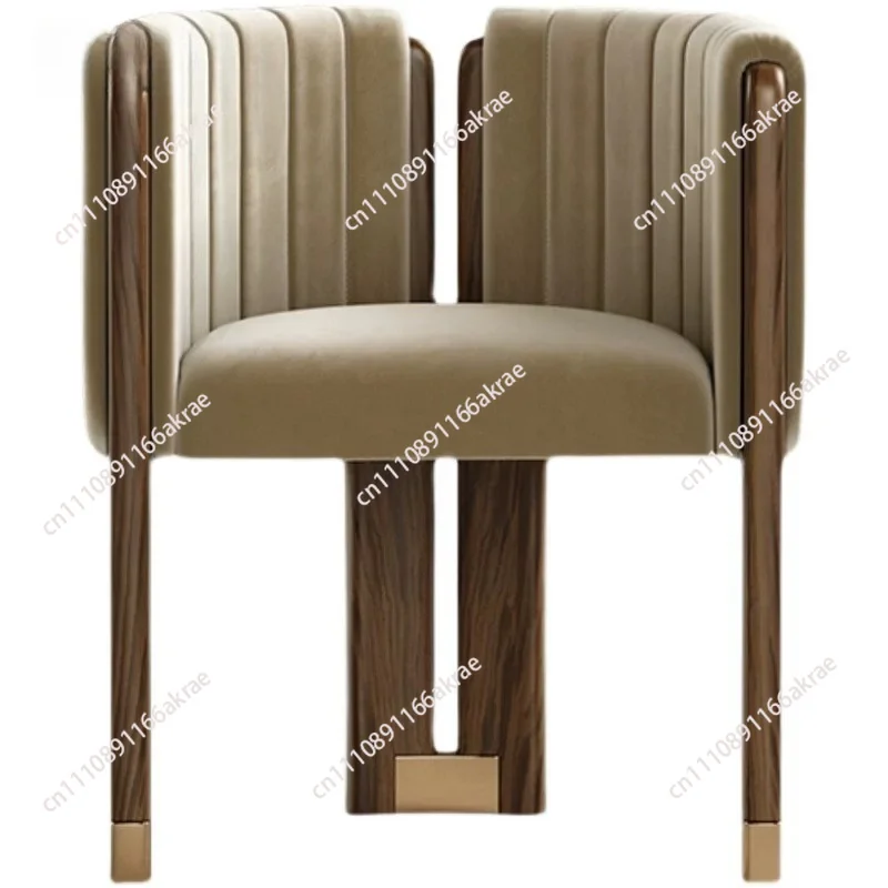 Modern simple solid wood dining chair armchair lounge chair lounge chair cafe restaurant