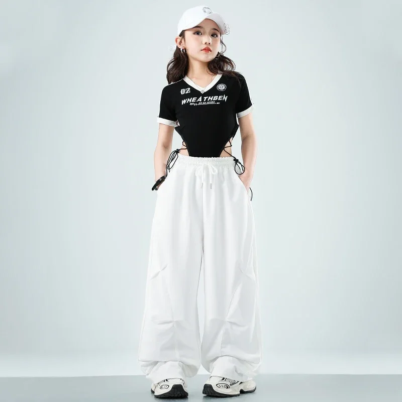 Teenager Hip Hop Kleidung Mädchen K-pop Crop Top Street Dance Cargo Hosen Kinder Streetwear Kinder Jazz Cheerleader Kleidung Set