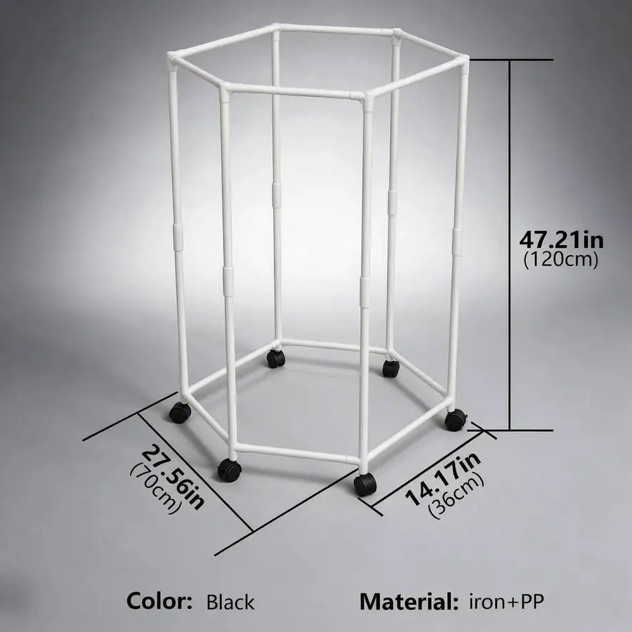 [360° Rotating Double-Layer Garment Rack] Freestanding Rolling Clothes Organizer With Lockable Brake Casters Metal Tubes Thicken