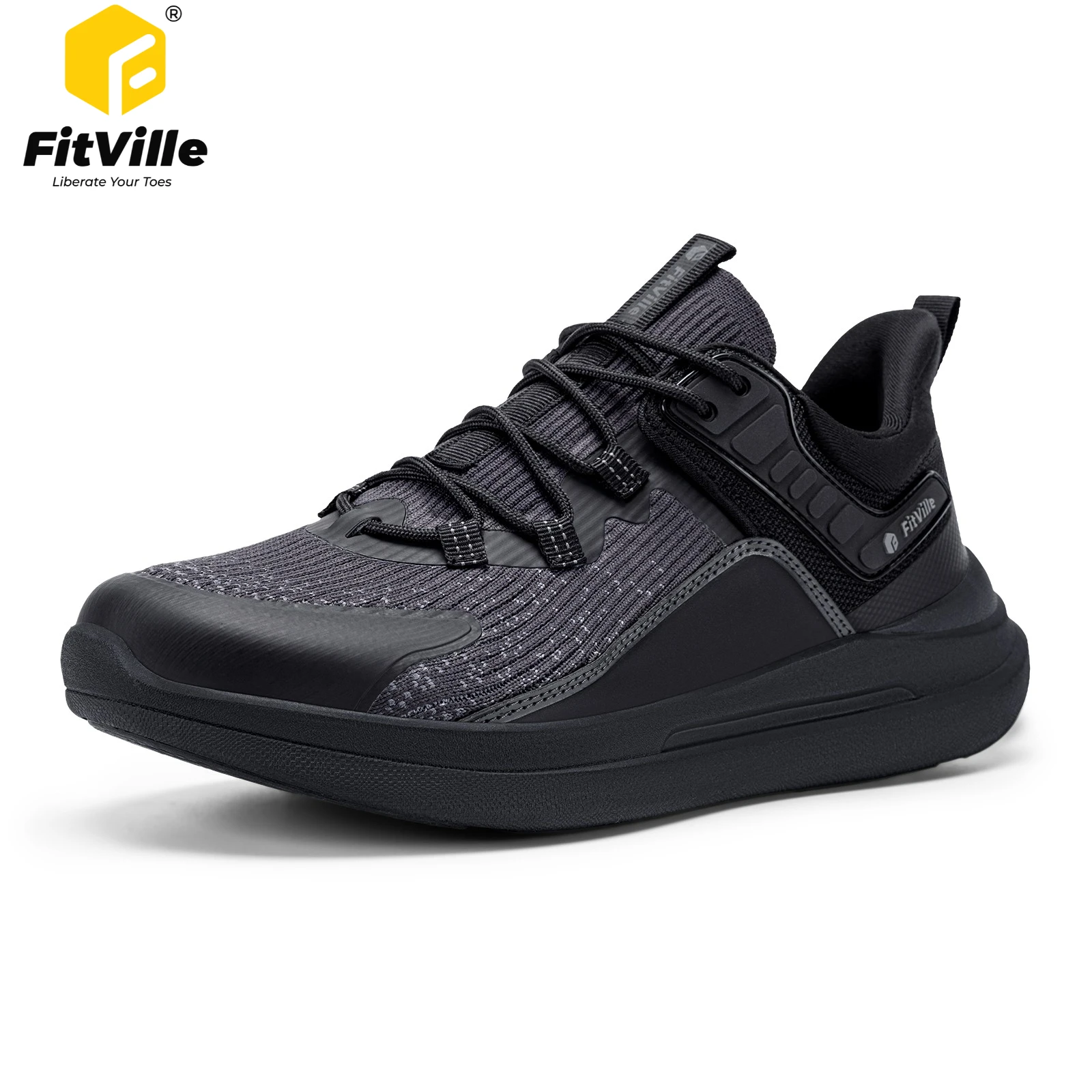 FitVille Sports Sneakers Extra Wide Toe Box Walking Shoes for Men Breathable Comfort Gym Running Shoes Slip-resistant Size 40-50