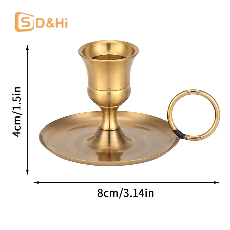 Metal Candle Holder Desktop Candlestick Adornment Candle Holder With Handle Centerpiece Dining Table Wedding Festive Decoration