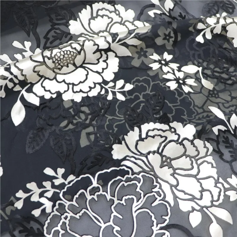 Woven brocade viscose printed mottled burnt gauze velvet fabric sleeping dress cheongsam
