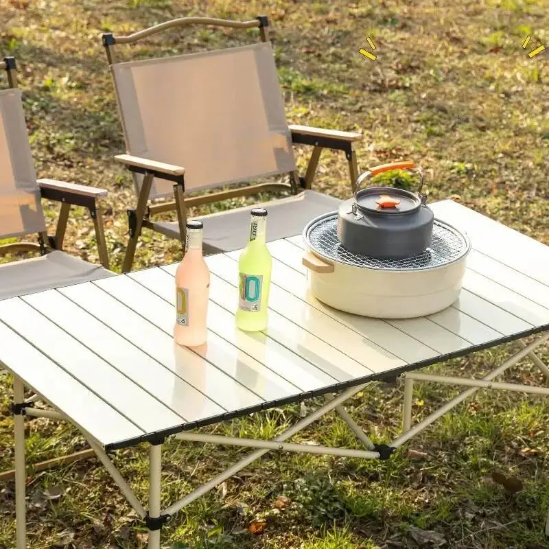 

Camping Folding Table Portable Outdoor Picnic Desk Lightweight Aluminum Table Sturdy Foldable Grassland Picnic Setup Furniture