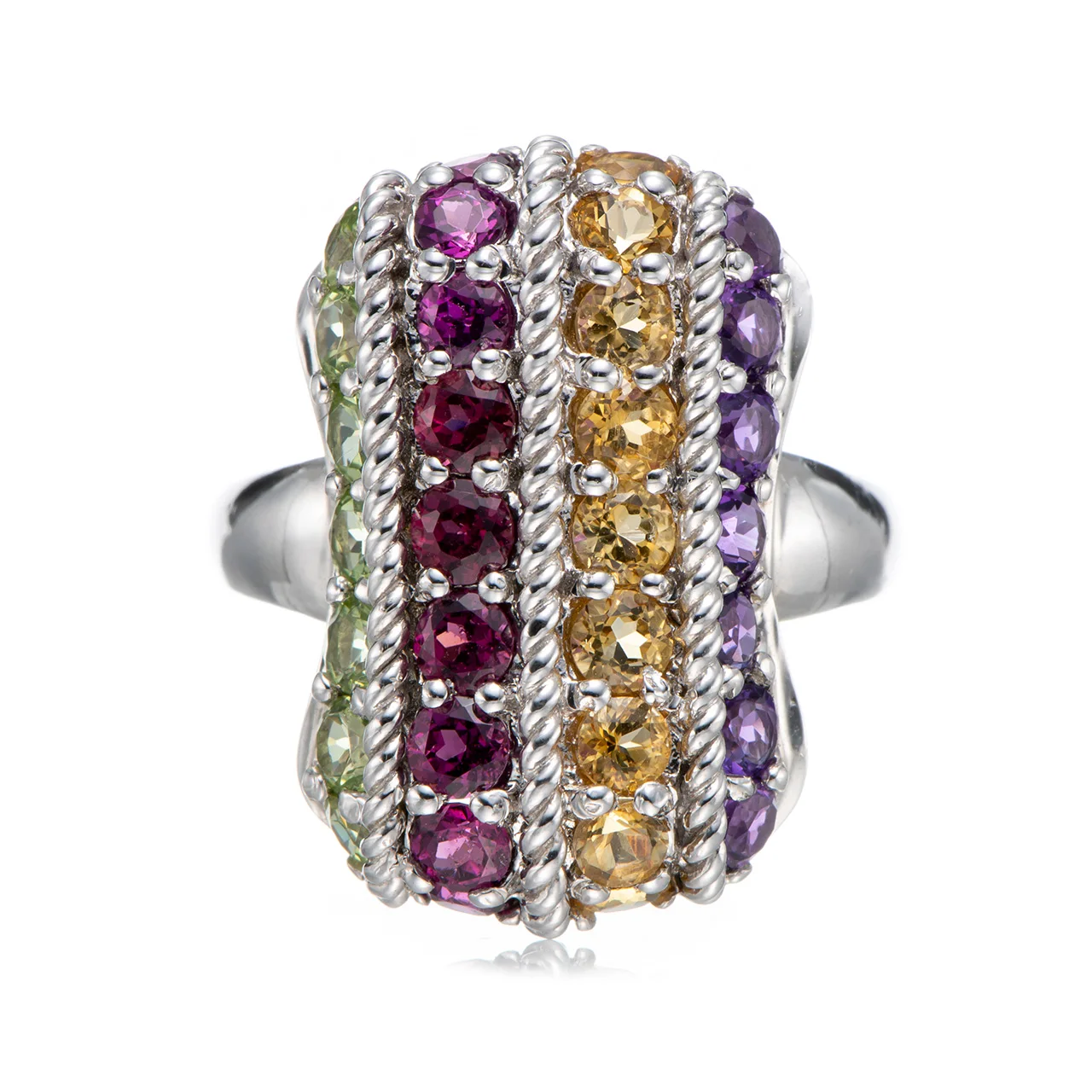 bague-en-argent-regarde-sur-rhodium-peridot-papeterie-rhodolite-alanding-yst