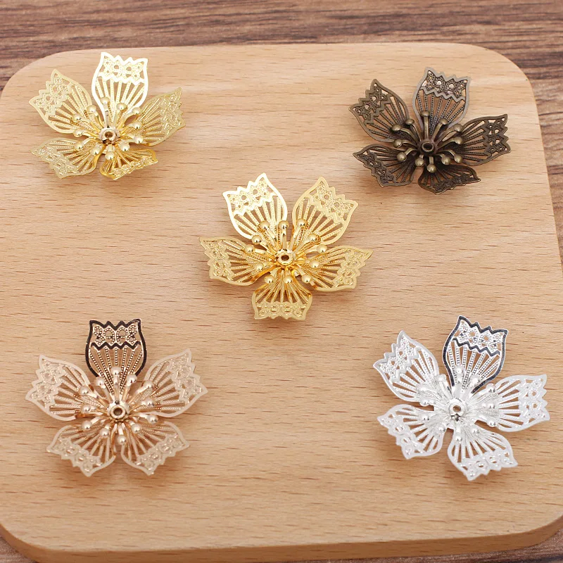 BoYuTe (20 Pieces/Lot) 22-28MM Flower Filigree Metal Brass Embellishments Diy Jewelry Materials