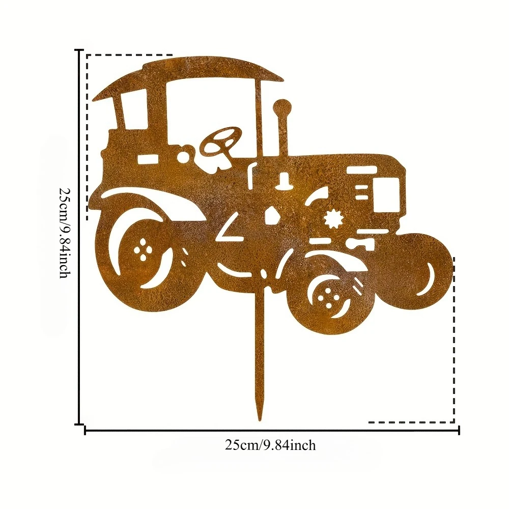 Weathered Metal Stakes for Tractors, Serving As Rustic Outdoor Art, Ideal for Bullfighting Decor, And Perfect for Enhancing