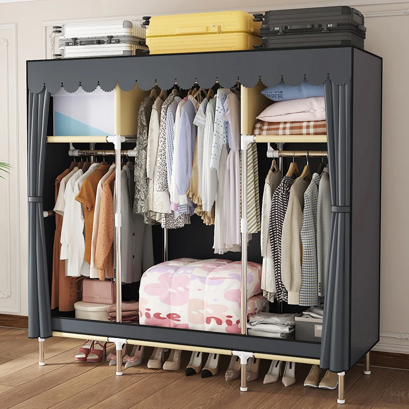 Simple wardrobe household bedroom rental room with thick and thick assembly wardrobe